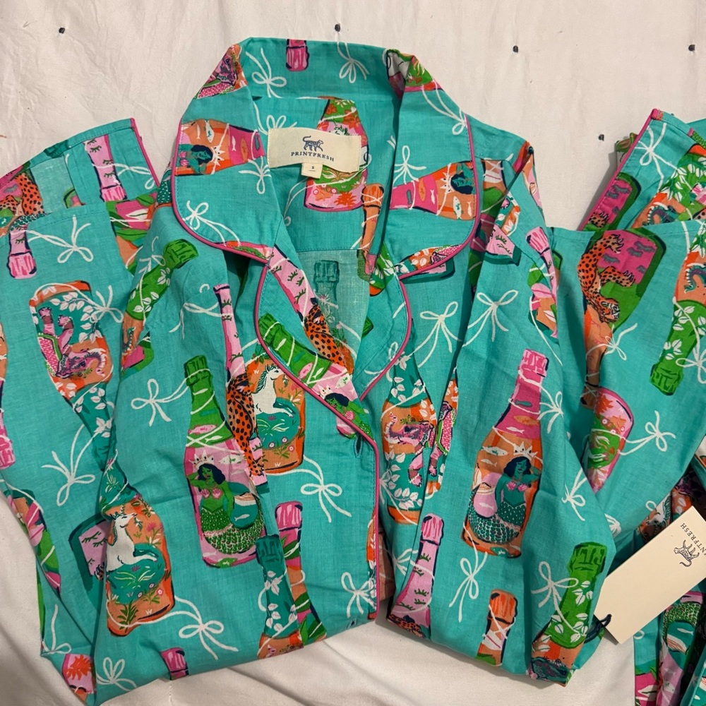 Print Fresh champagne Pajama Set